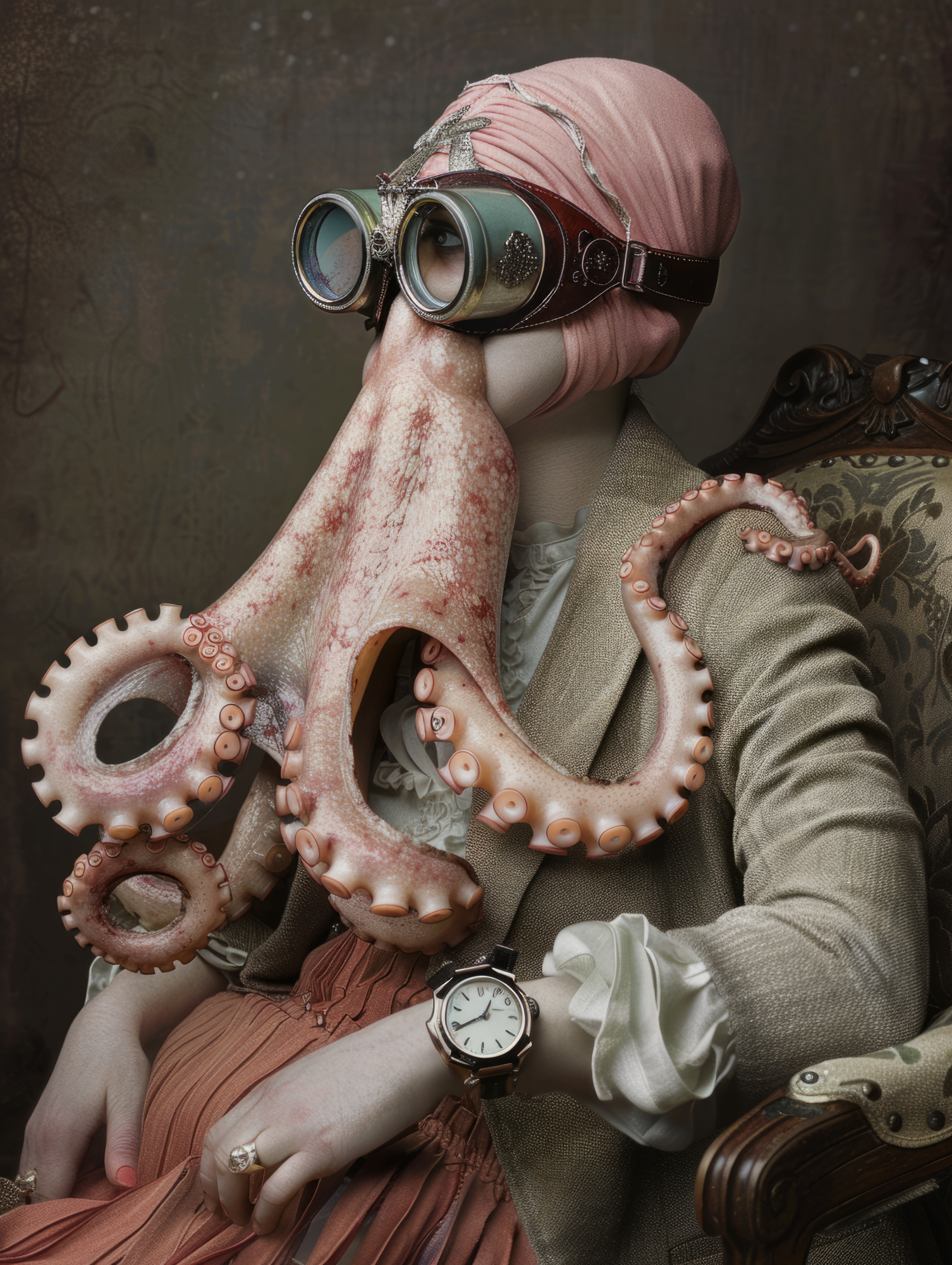 Canvas schilderij van een Octopus 60x80 cm