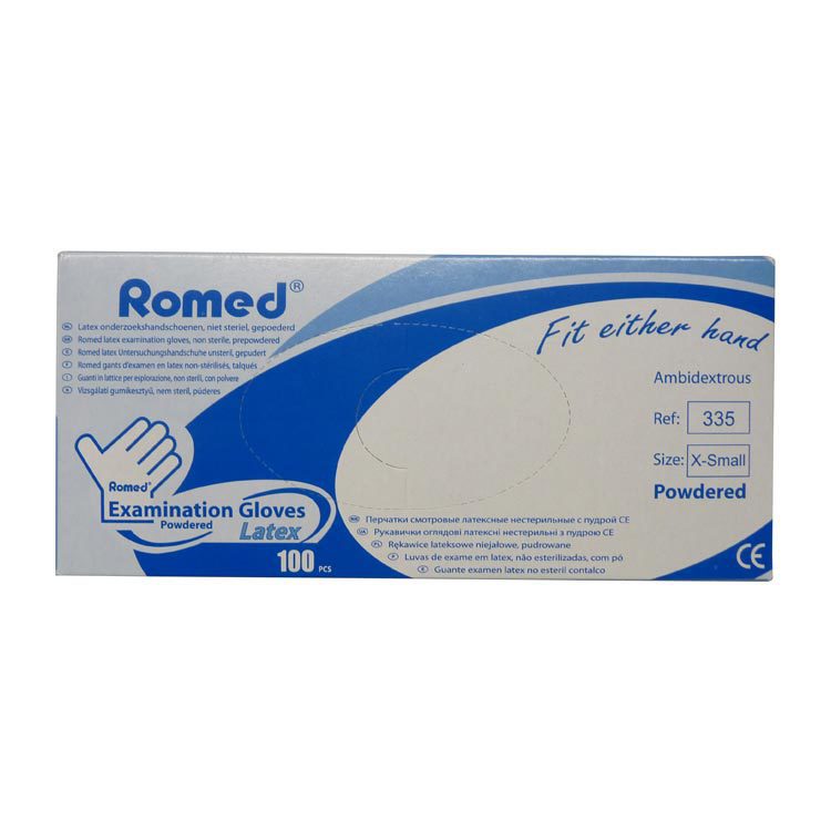 Romed Latex handschoen niet steriel gepoederd XS 100st