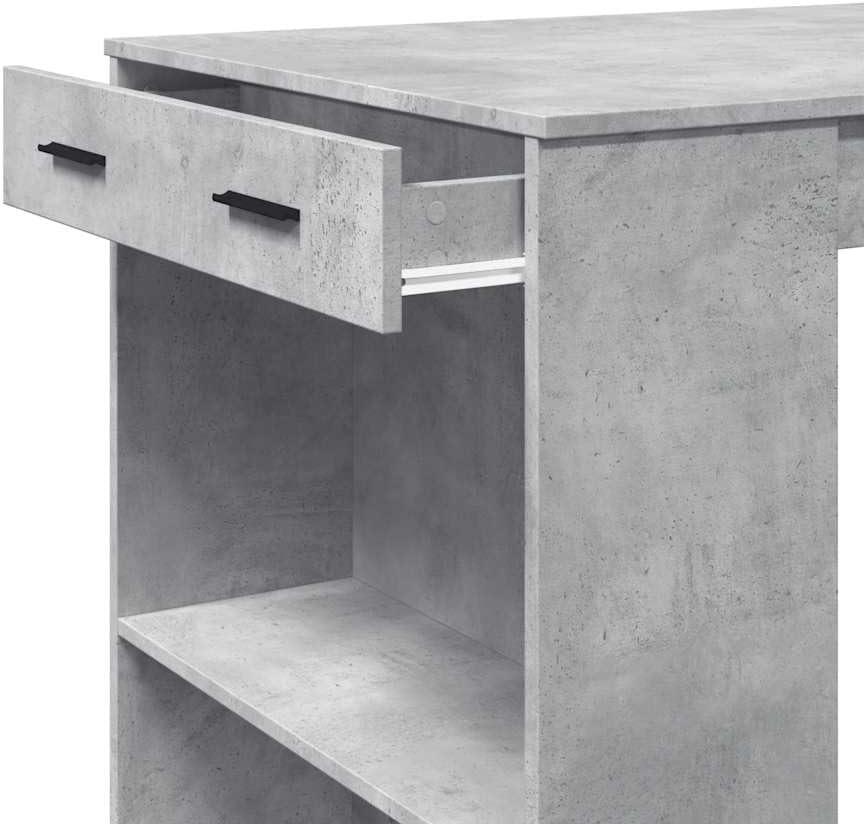 Bartisch Betongrau 102x70x103,5 cm Holzwerkstoff Bartisch, Bistrotisch Bartheke für Hausbar, Wohnzimmer und Esszimme