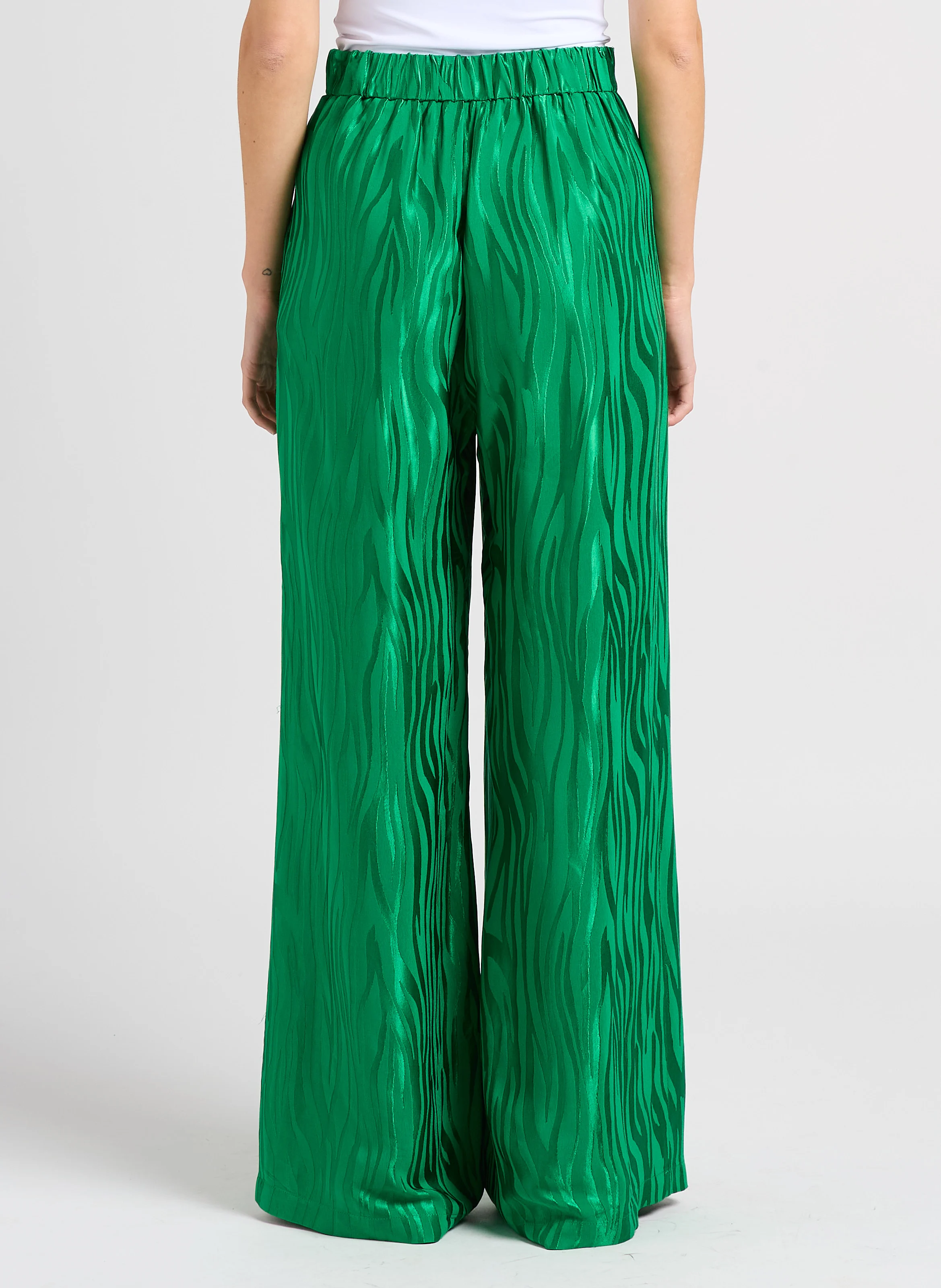 JUMBO - Pantalon large en jacquard | Vert