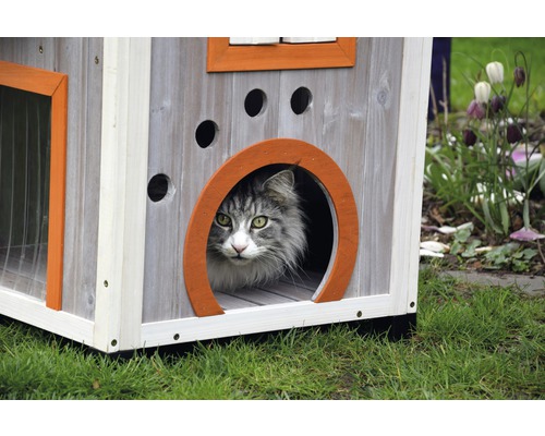 Kattenhuis Fancy Cat 58x55x109 cm grijsoranje