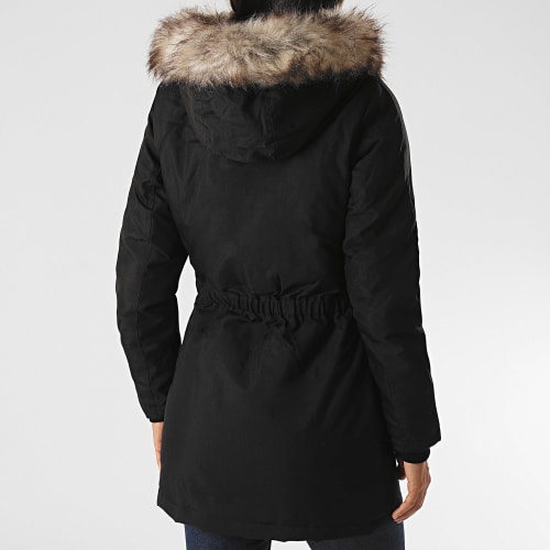 Parka Capuche Fourrure Femme Iris Noir