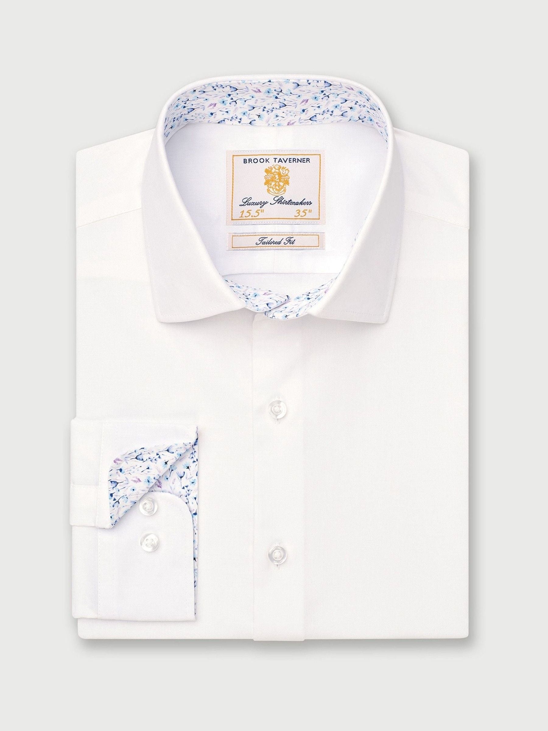 Wit - Tailored fit - Brook Taverner Herringbone Stretch Cotton Shirt
