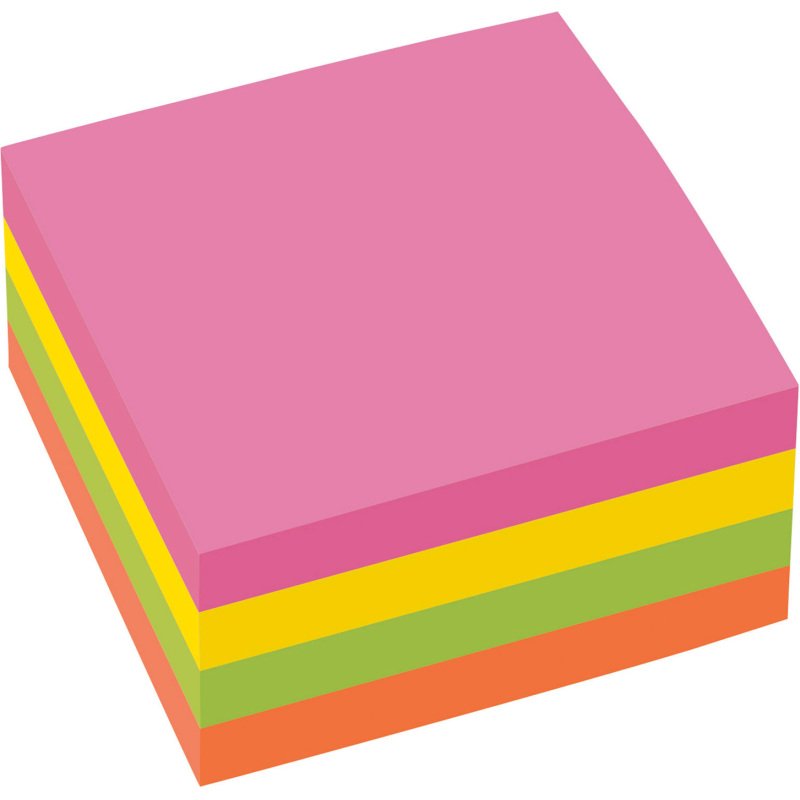 Bloc cube repositionnable Néon Bruneau 75 x 75 mm - bloc de 400 feuilles