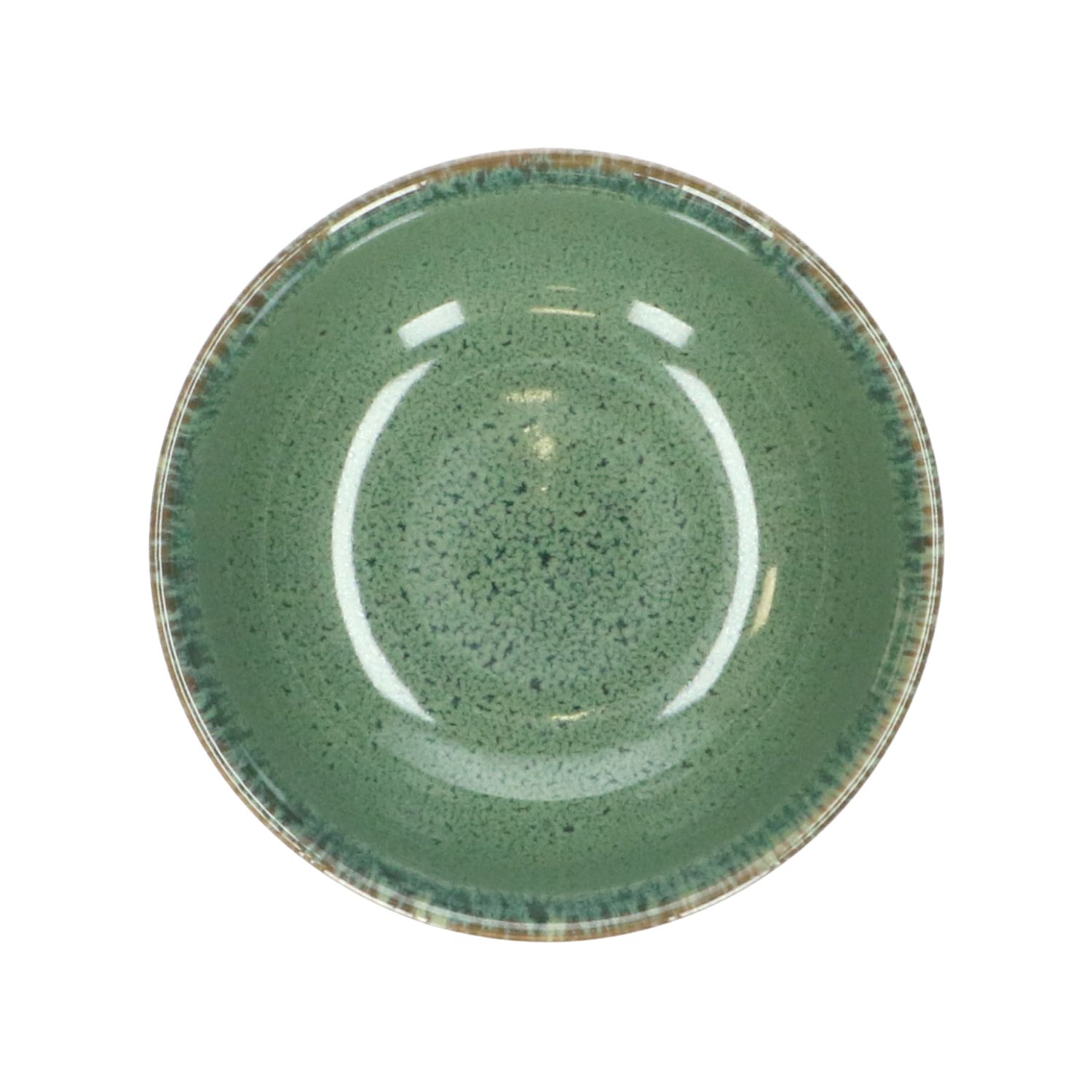 Schaal reactieve glazuur, steengoed, groen, Ø 10,8 cm