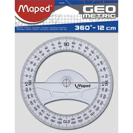 Maped Winkelmesser Geometric 360 Grad, 120 mm, aus Kunststoff