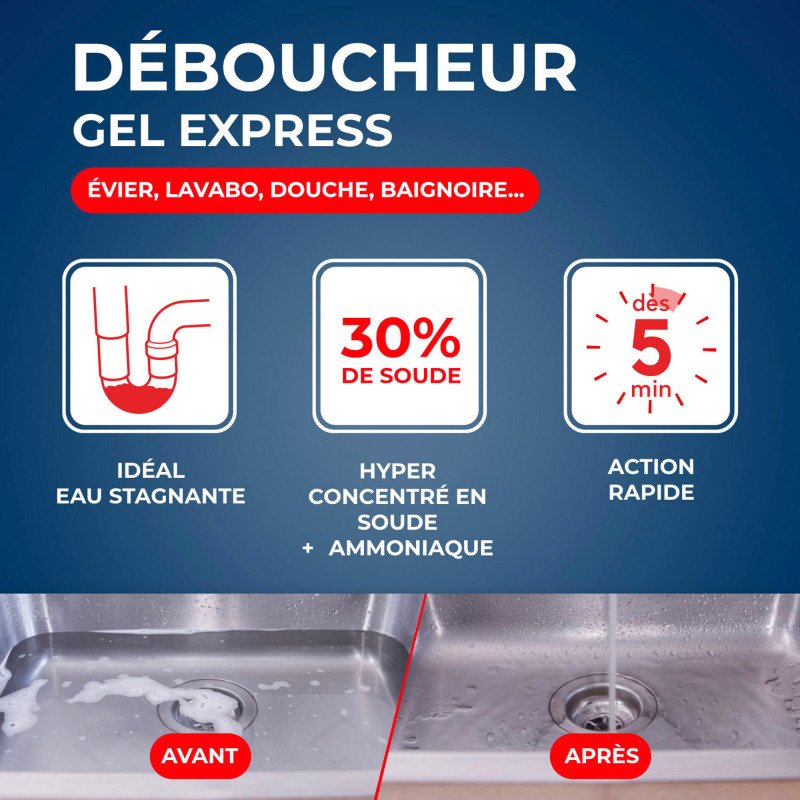 Déboucheur gel express Starwax -  Bidon de 1 L