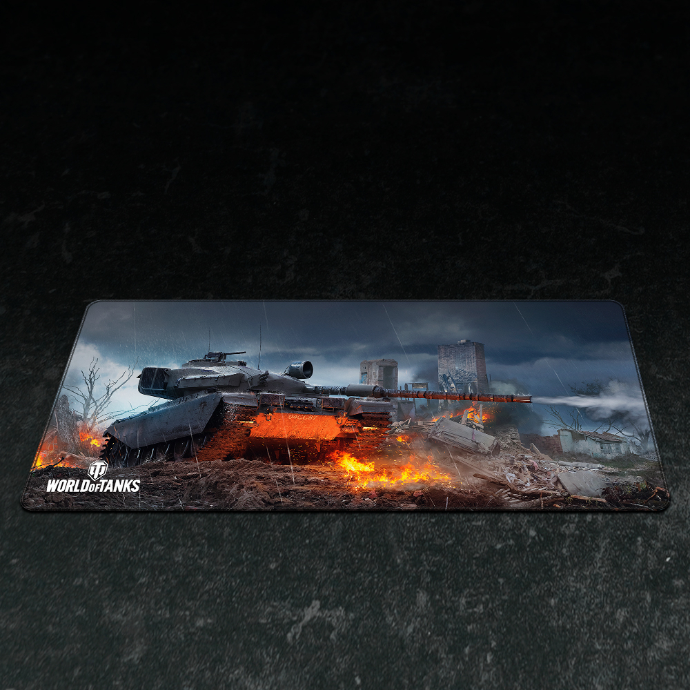 (90x42cm) World of Tanks Gaming Mauspad Mausmatte mit Rutschfester Unterseite - Centurion Action X Fired Up