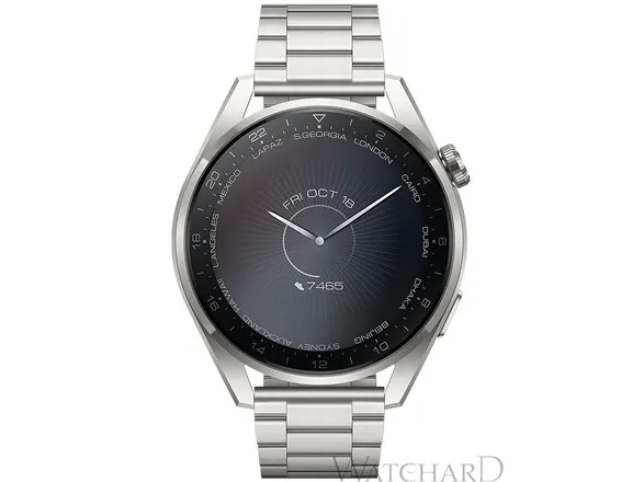 [OUTLET] - Huawei Watch 3 Pro - Elite Edition - 48 mm - sølv - smart ur med linkarmbånd - titanium - sølv - display 1.43