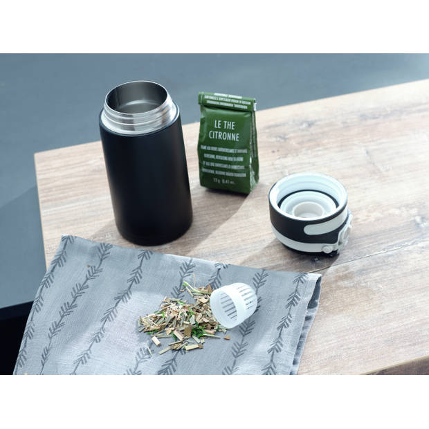Leifheit Isoleerbeker Flip 350 ml zwart