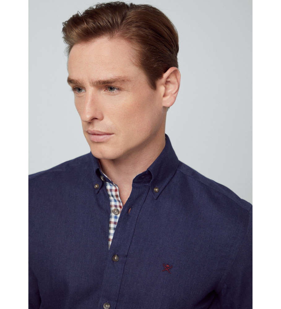 Camisa de flanela Hackett Multicolorida Azul Marinho