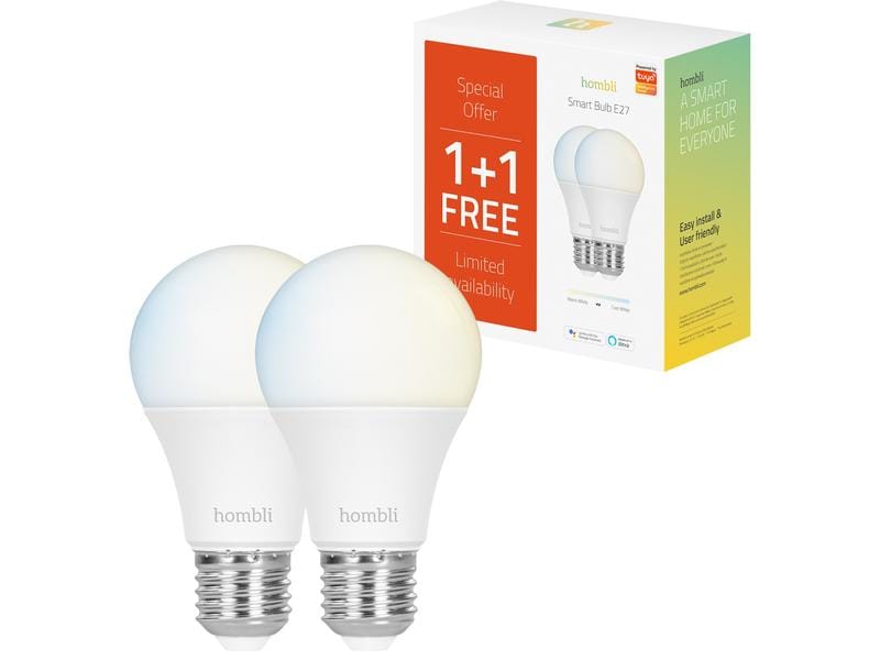 hombli Leuchtmittel Smart Bulb, E27, 9W, CCT, 1 1 Pack Intelligentes Leuchtmittel