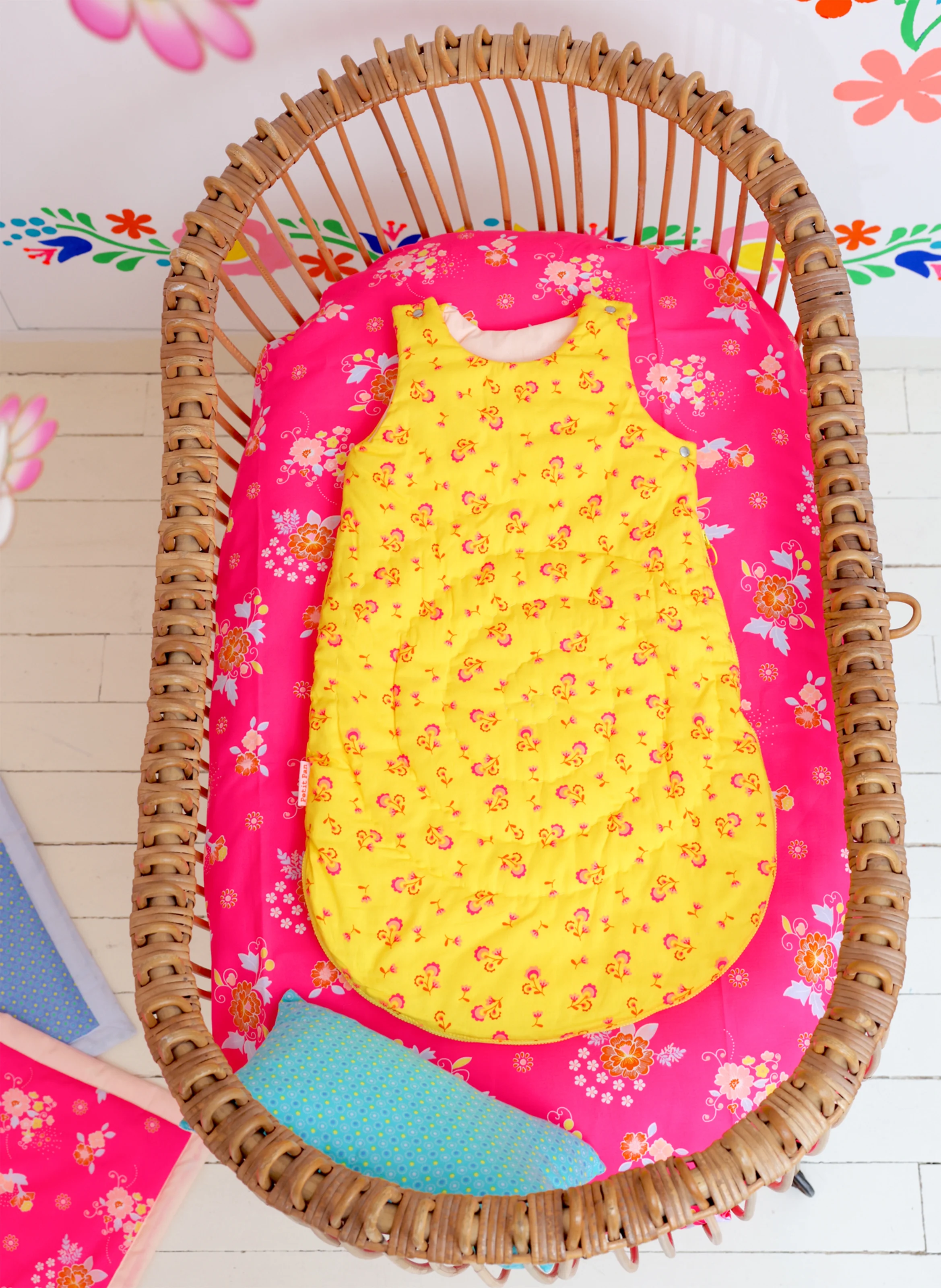 Gigoteuse imprimé fleuri en coton| Jaune