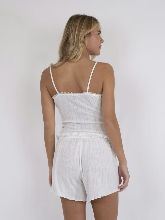 Neo Noir Lindsay Pointelle Top White