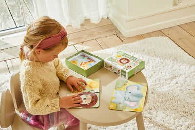 Barbo Toys  Rør og kjenn Puslespill Safari 4-in-1