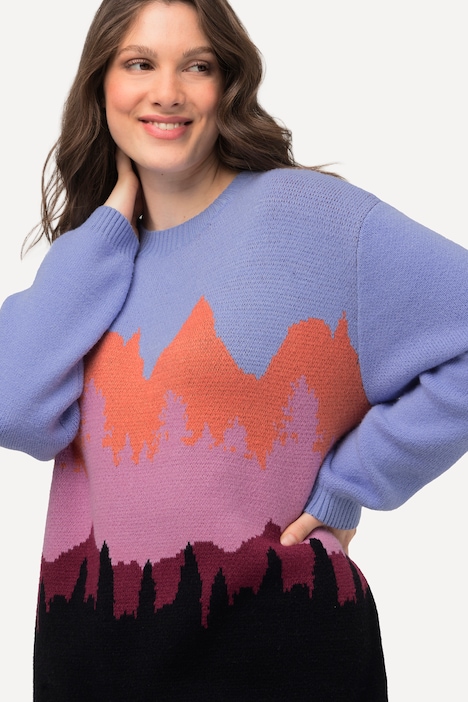 Pullover, Berge, Rundhals, Langarm