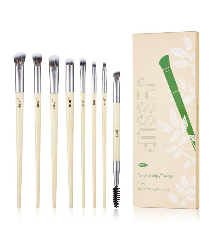 Jessup Beauty - *Eco-Friendly Makeup* - Conjunto de pincéis de 8 peças - T328: Burlywood