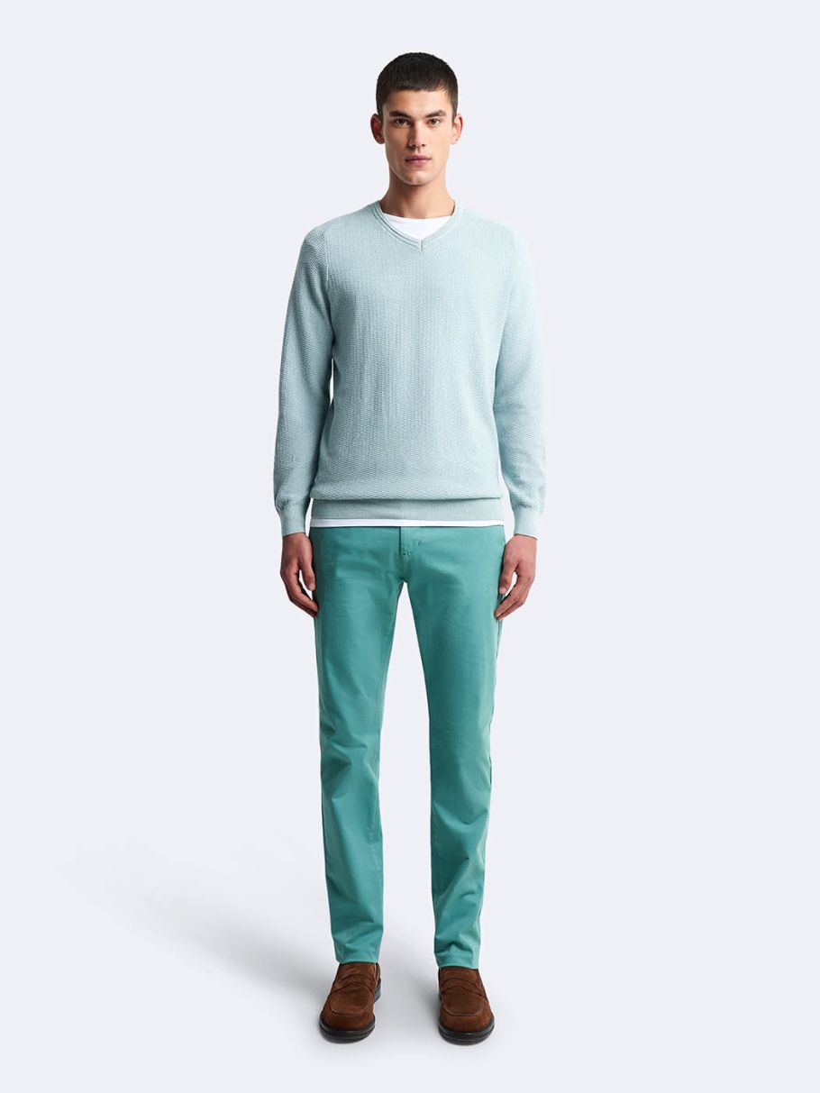 Chino slim en coton élasthane uni