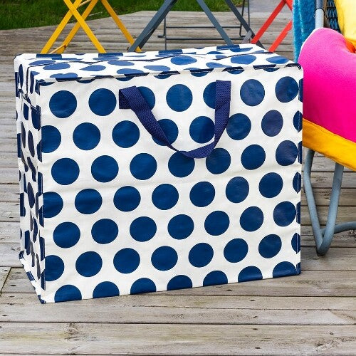 Rex london jumbo opbergtas navy on cream spotlight