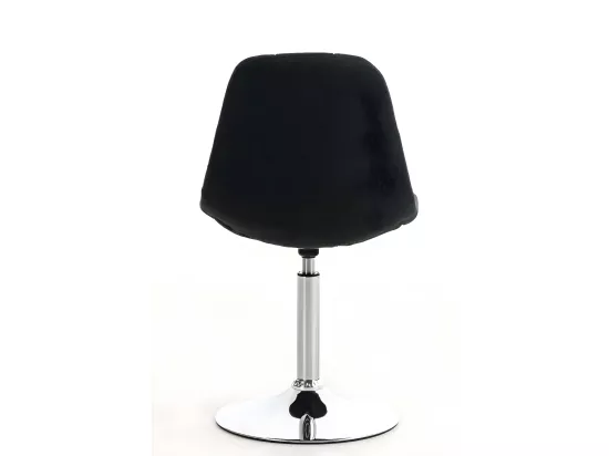 Chaise de bureau - Tissu & Métal chromé - Noir - Emil