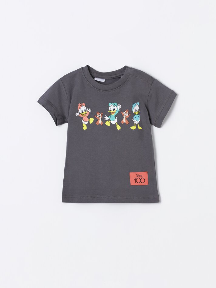 Camiseta com estampa comemorativa do 100º aniversário da DS - Cinza Antracite