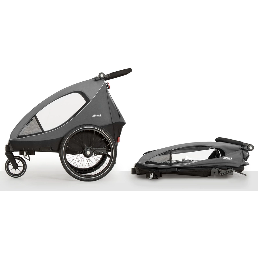 hauck 2in1 Fahrradanhänger und Buggy Dryk Duo Grau