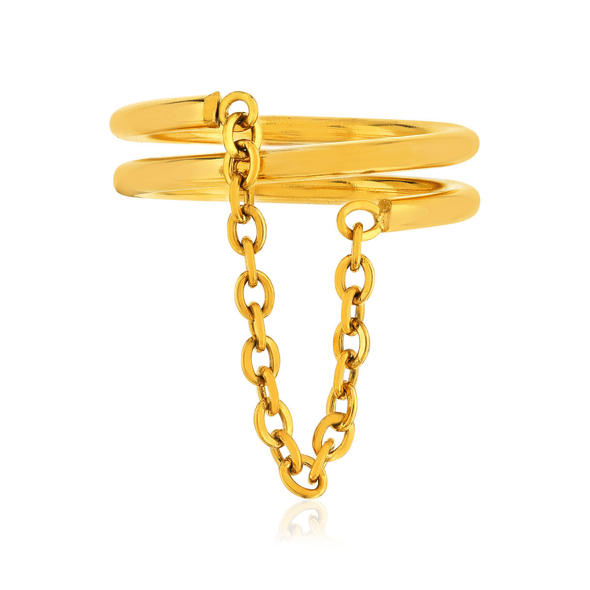 Bague acier jaune