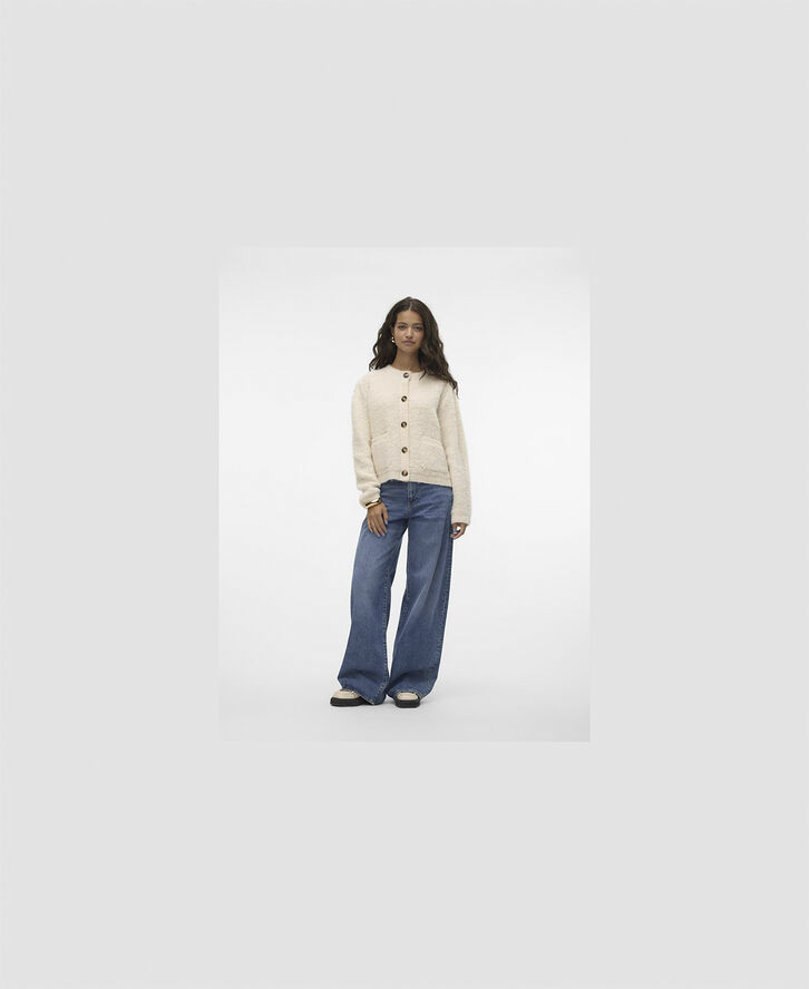Vero Moda VMNALANI LS O-NECK CARDIGAN VMA Birch/melange