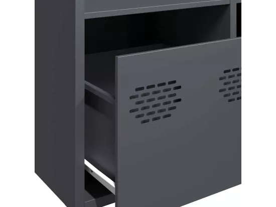 Buffet haut anthracite 68x39x103,5 cm acier