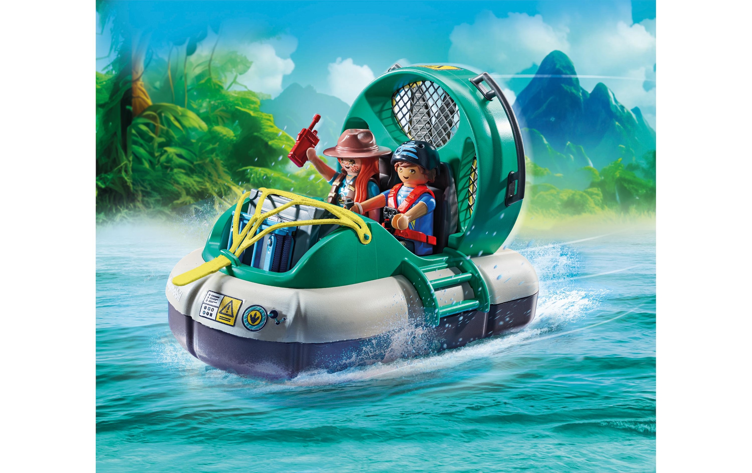 Playmobil® Spielbausteine »Dinos Brachiosaurus-Begegnung mit Luftkissenboot 71819«