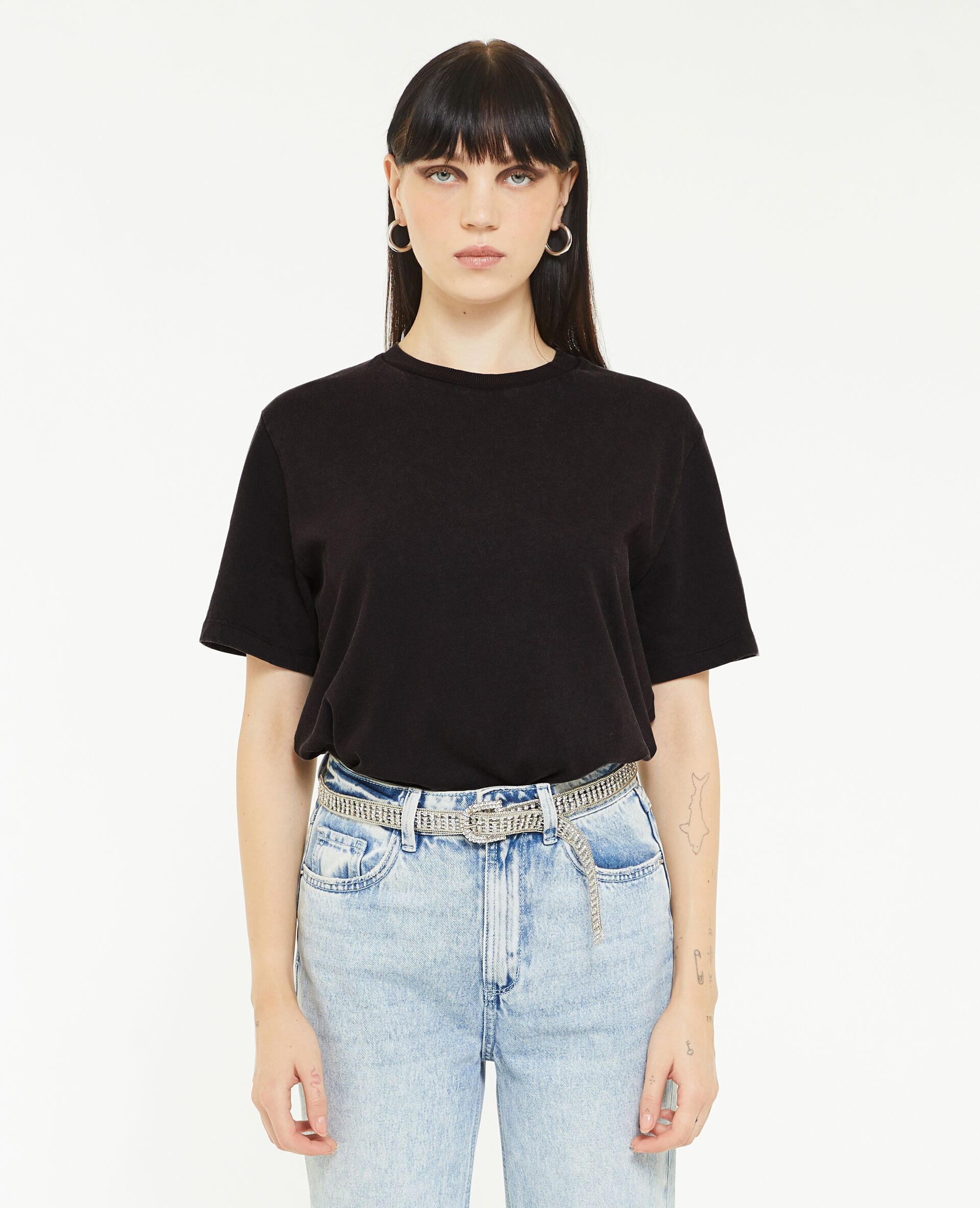 T-shirt à effet délavé - Gris foncé