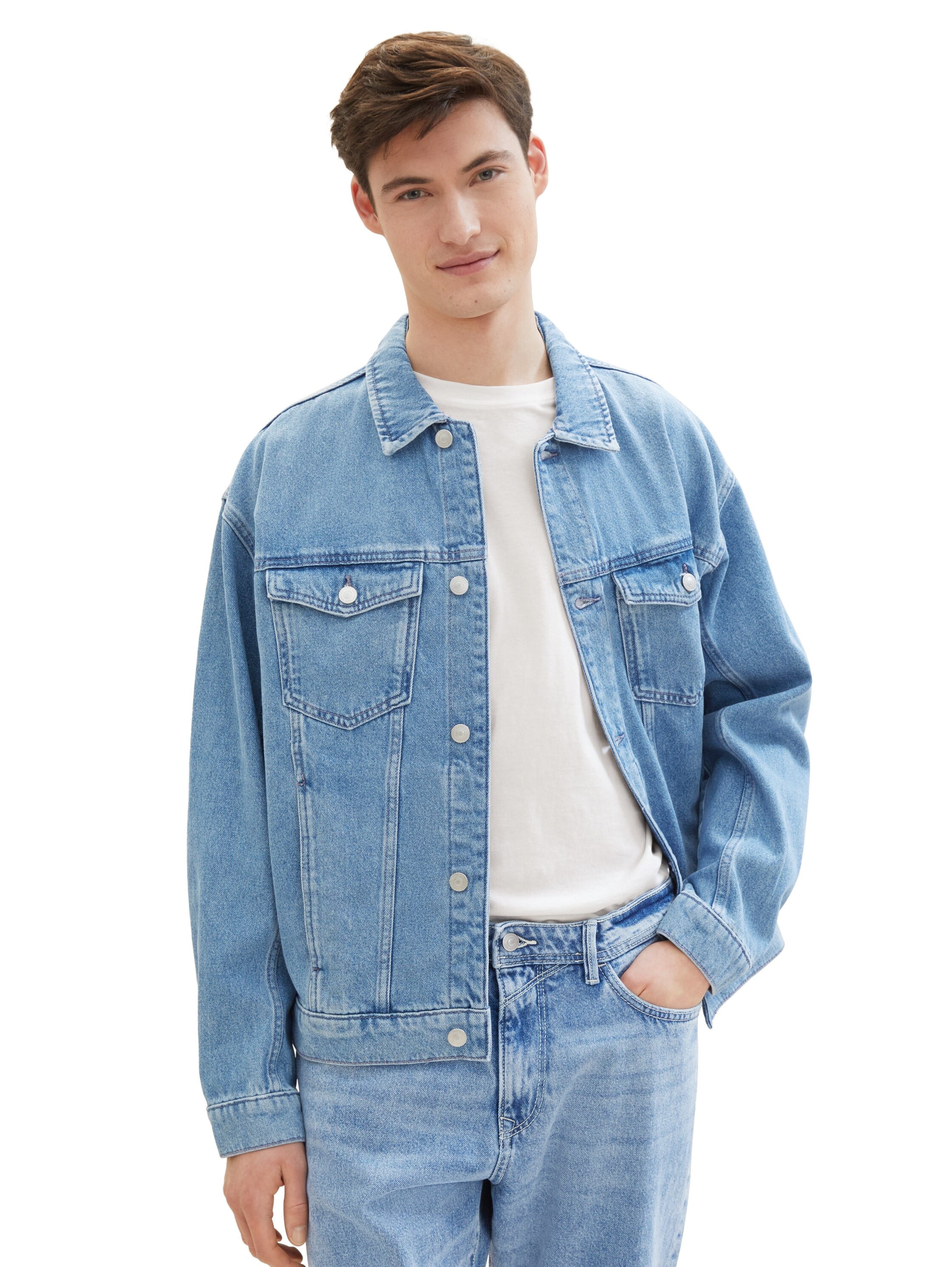 TOM TAILOR Denim Jeansjacke ohne Kapuze mit Knopfleiste