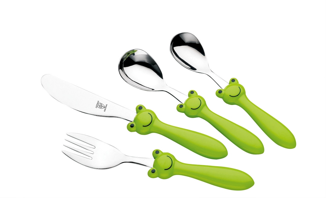 JUSTINUS Kinderbesteck-Set FROSCH 4-teilig