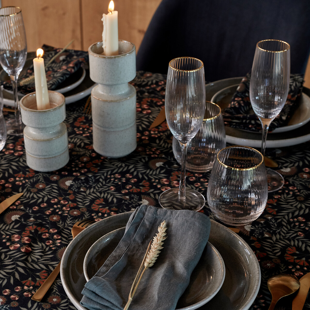 LA REDOUTE INTERIEURS<br>Toalha de mesa estampada em algodão lavado Majari