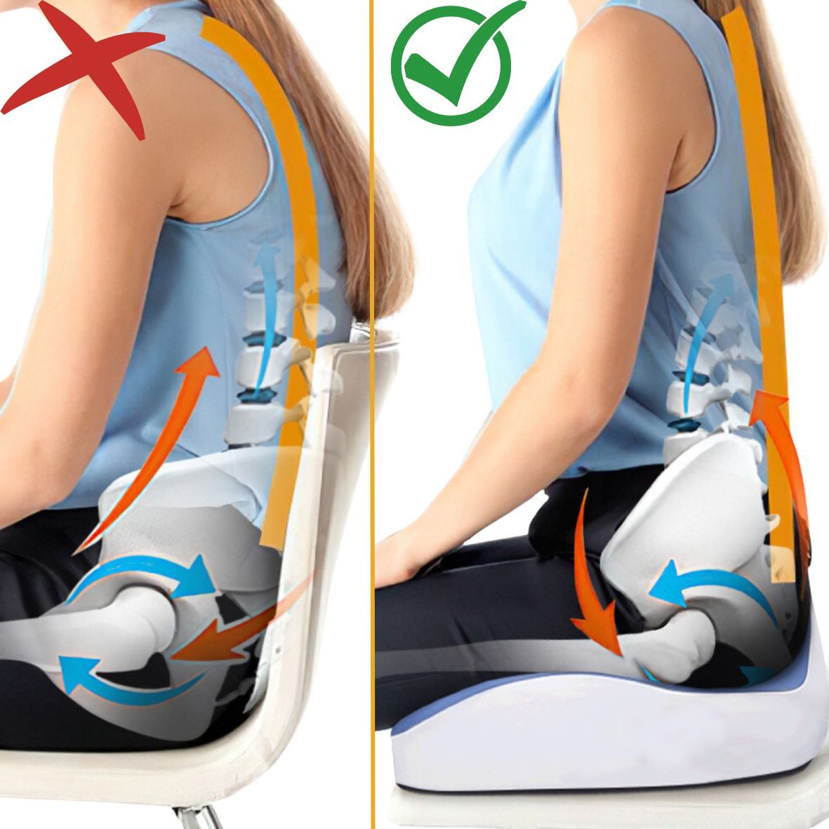 INPHYSIO Ergonomisches Sitzkissen, Memory-Schaum