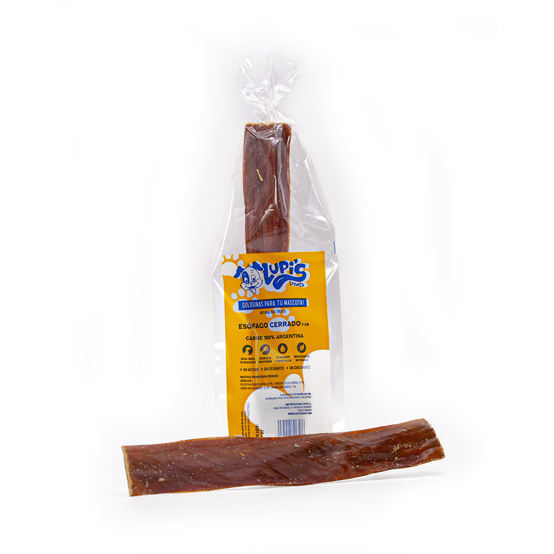 Esôfago Fechado 4 a 5 g Premium 100% Natural. Fabricado na Argentina.