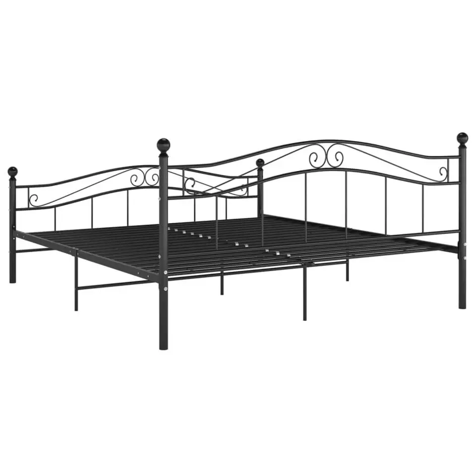 vidaXL - Meatlen bed frame - Zwart - Metaal - 140x200 cm