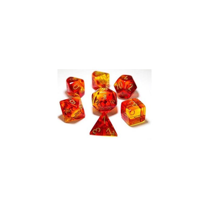 7 Dés Gemini Red-yellow/Gold