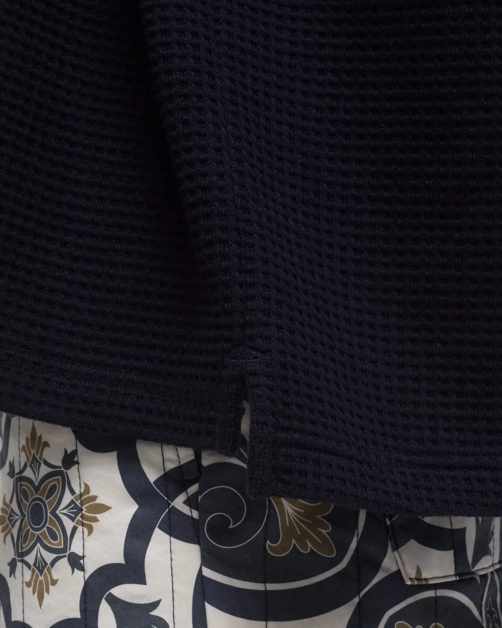 BSTN Brand Oversized Waffle Polo Shirt