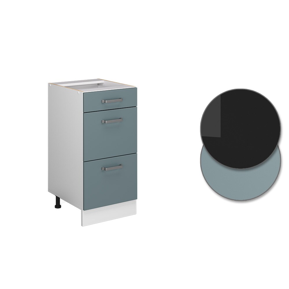 Vicco Schubladenunterschrank Küchenschrank R-Line Solid Weiß Blau Grau 40 cm modern