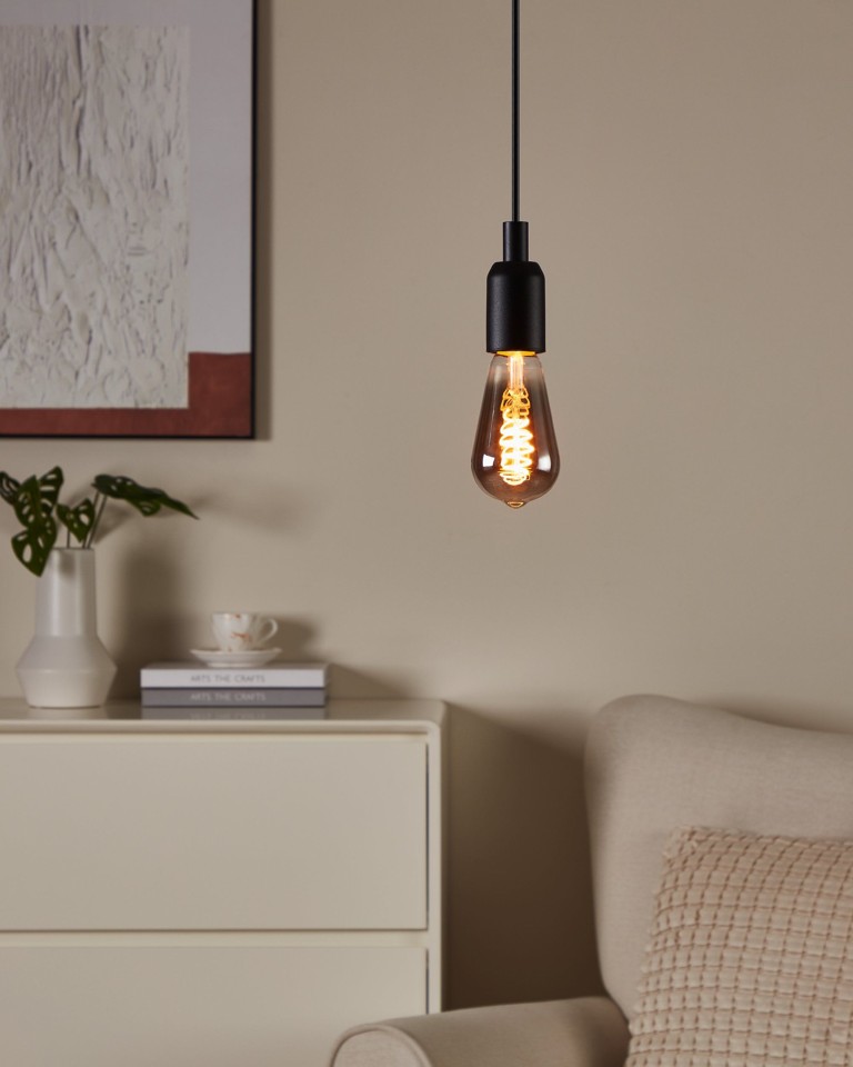 EGLO - E27 ST64 spiral, røg - Varm hvid - Zigbee, Bluetooth