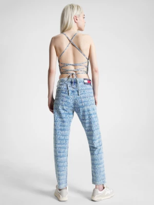 Calça jeans Izzie High Rise Slim com estampa de nome