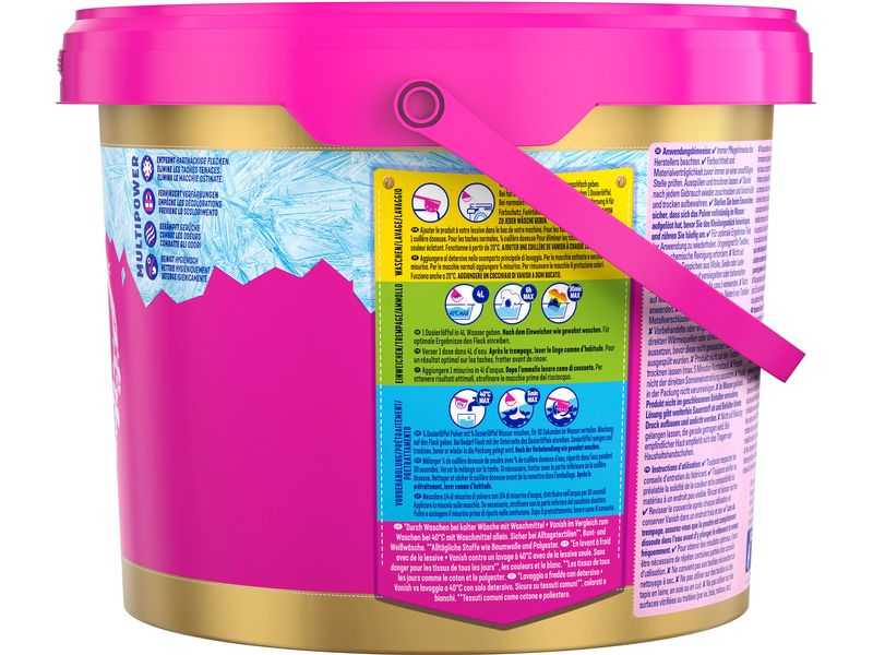 Vanish Pulverwaschmittel Gold Oxi Advance Pulver Pink 2.16 Wäschebooster ohne Chlor für bunte Wäsche