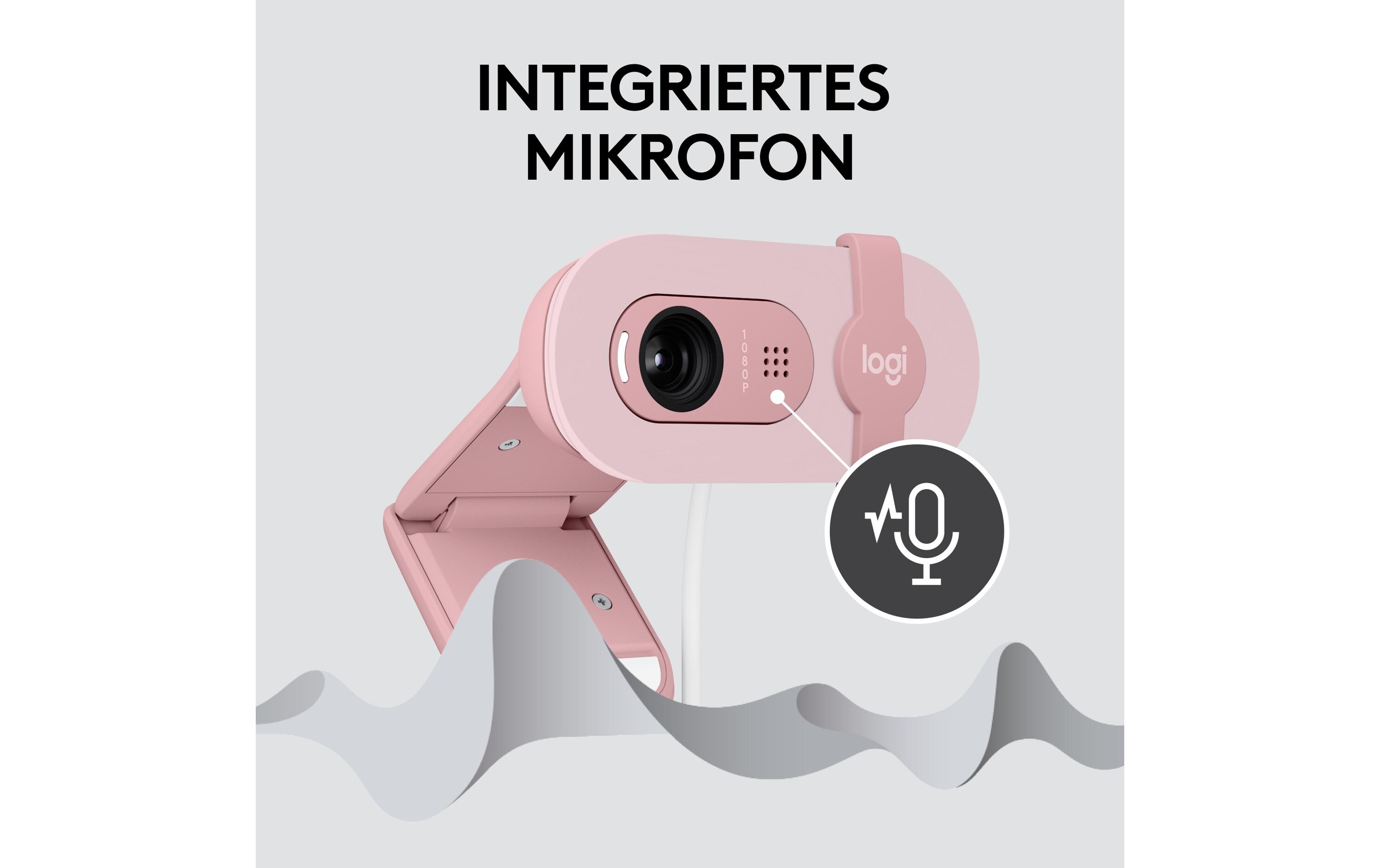 Brio 100 RosaFull HD-Webcam mit integrierter Abdeckblende