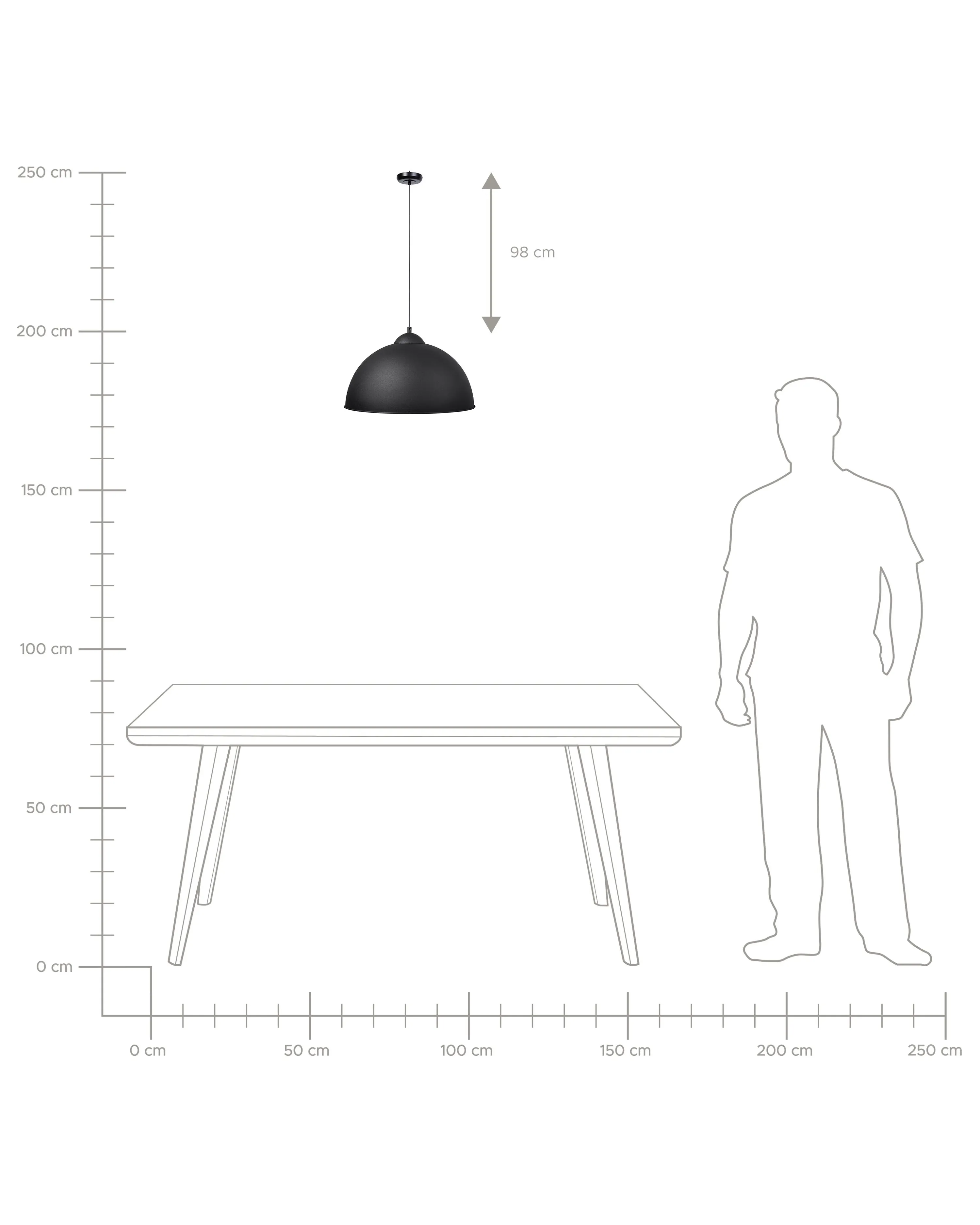 Hanglamp CETINA Metaal Zwart