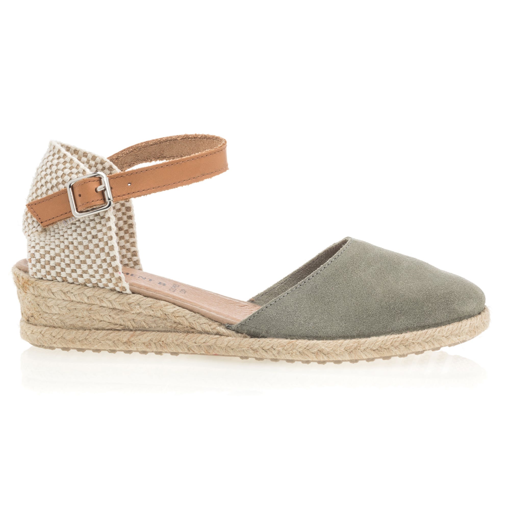 Espadrilles Femme en cuir kaki