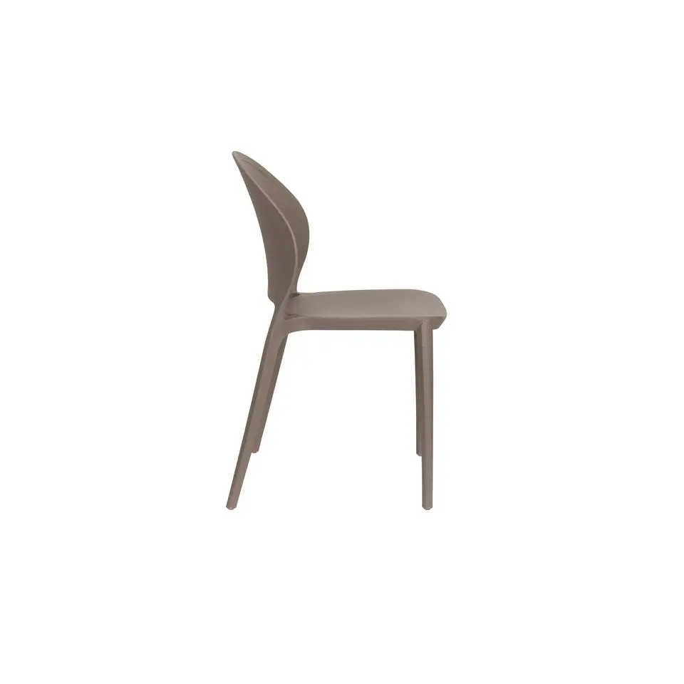 Housecraft Sjoerd Tuinstoelen/ Eetkamerstoelen Kunststof Grijs - Set van 4