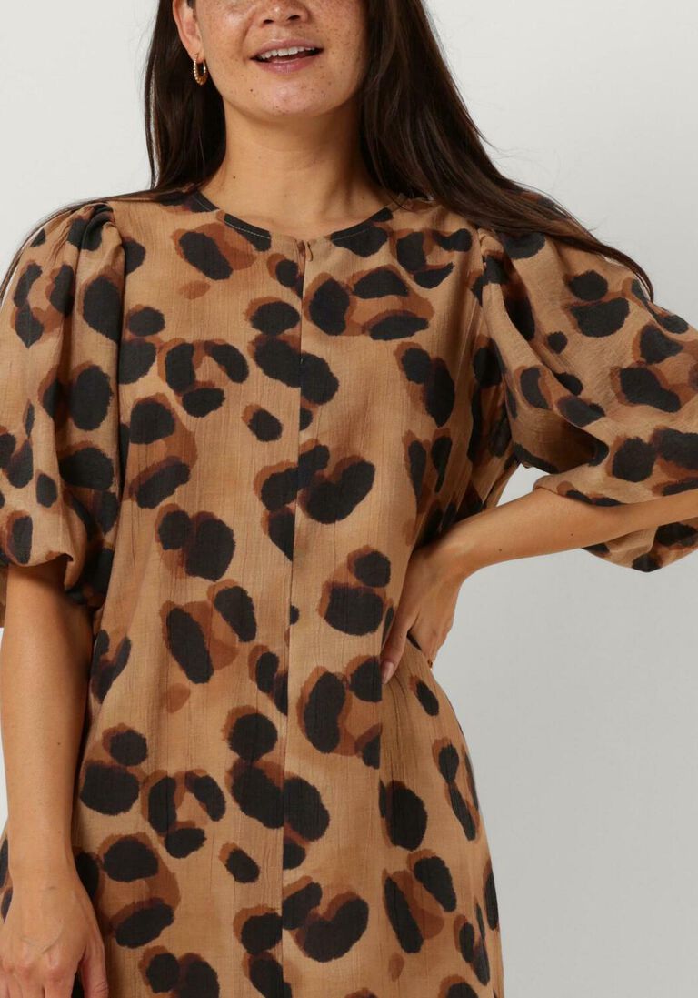 BY-BAR camel by-bar mini jurk arya cheeta dress