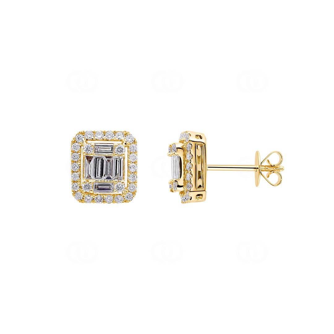 0.74 Karat Diamantohrstecker 750/18 K Gelbgold