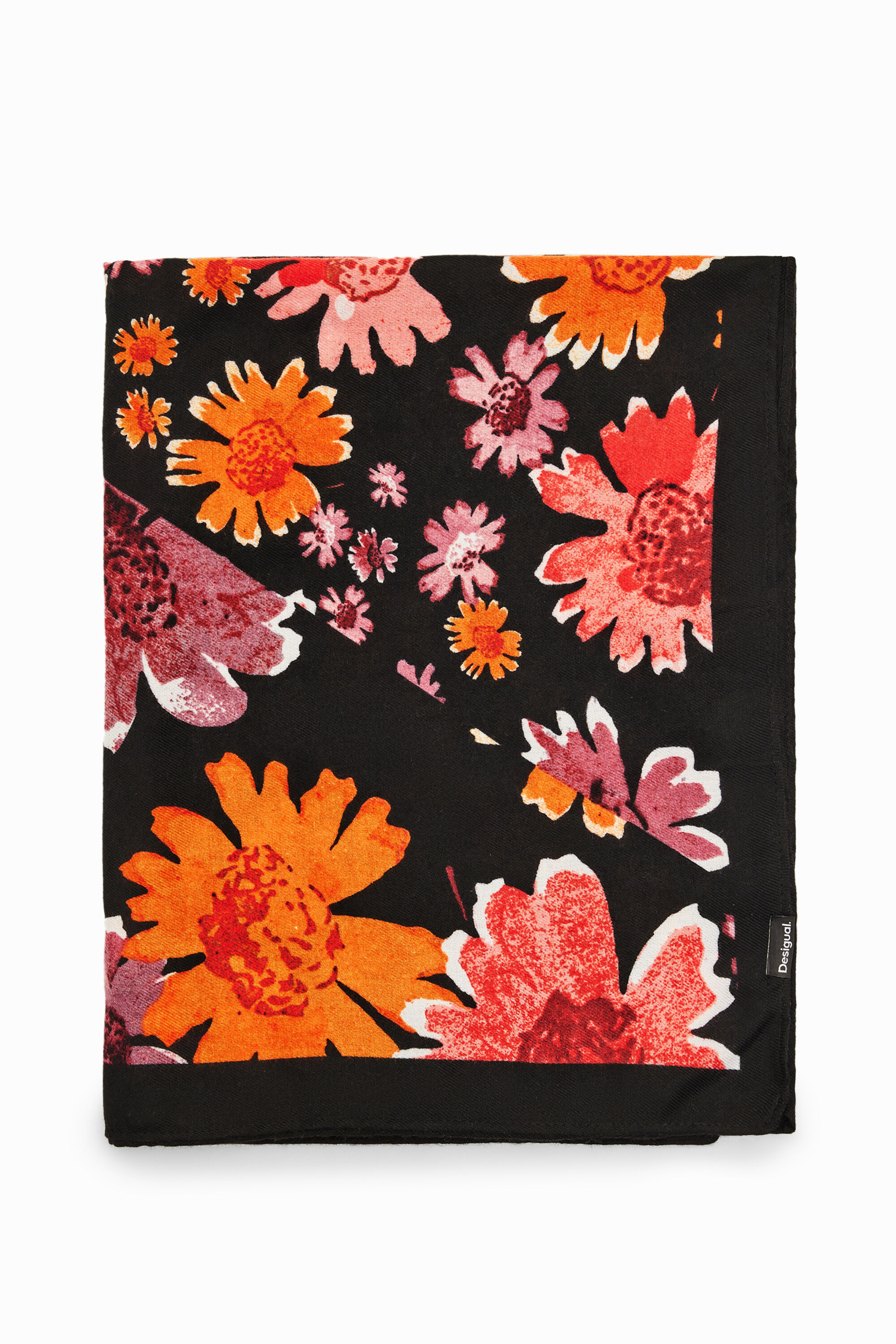 Foulard retangular flores